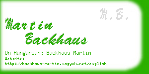 martin backhaus business card